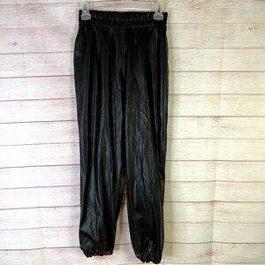 Zara‎ Black Perforated Faux Leather Pants Size XS